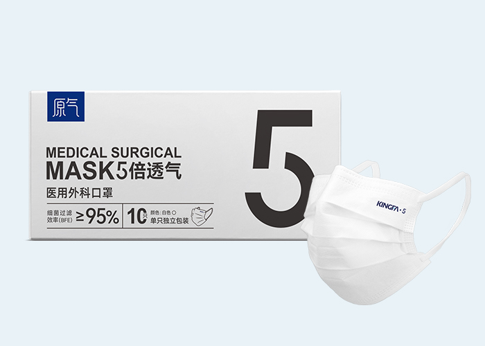 原气系列5倍透气医用外科口罩（白色）KF-B P01(WK)